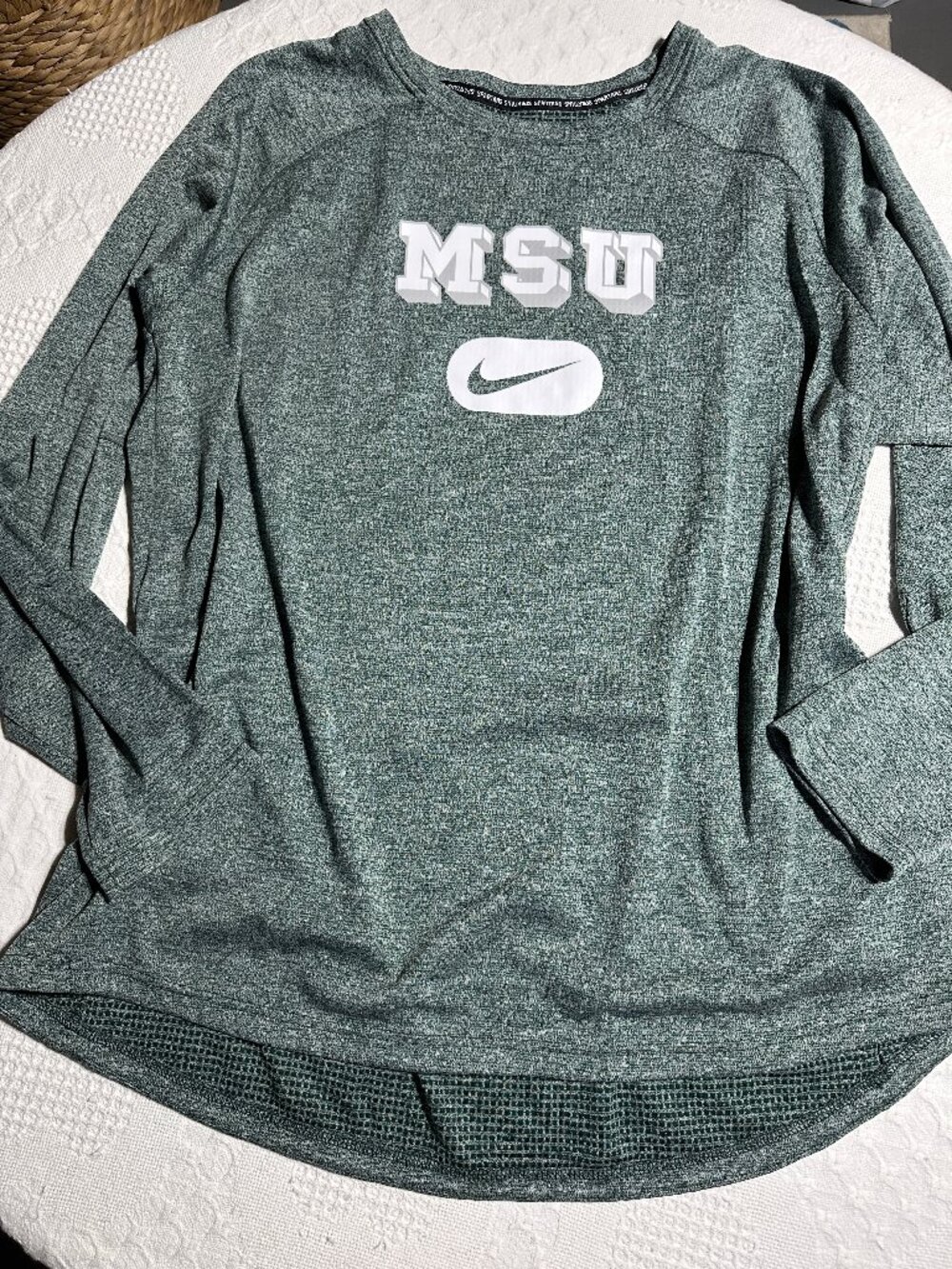 Nike MSU Michigan State Spartans Dri-FIT Long Sleeve Green 2X
